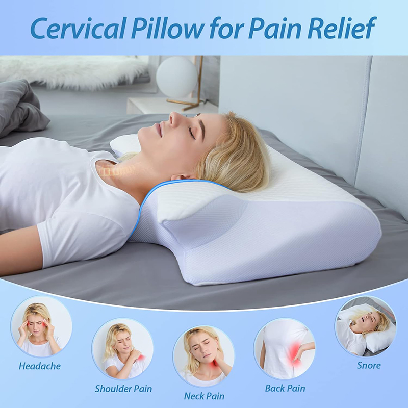 Memory Foam Orthopedic Pillow Neck Pain - Bantal Leher Busa Memori Baru 2