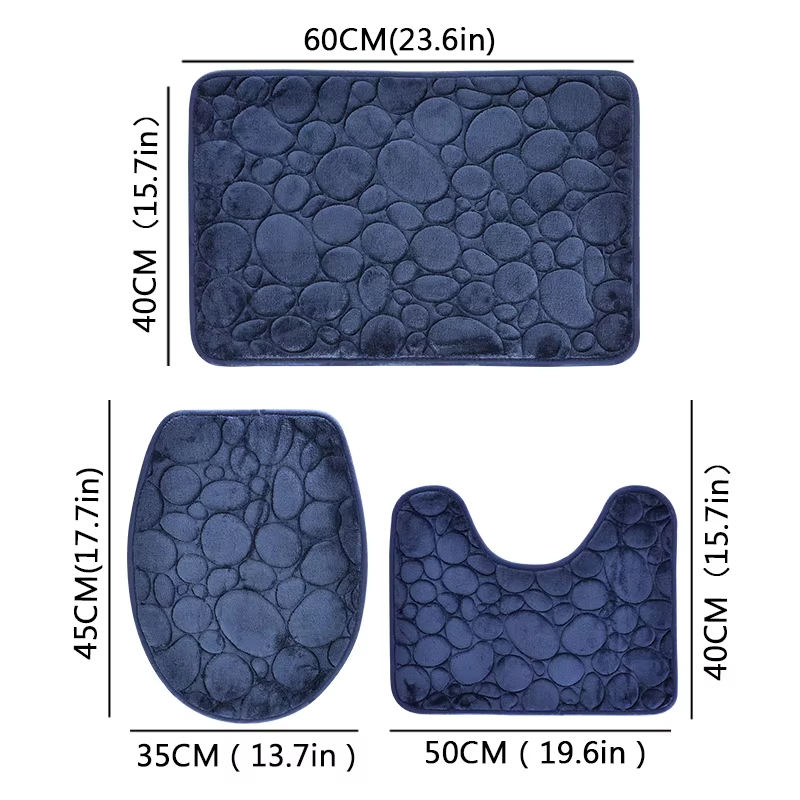 Quick Dry Diatomite Bath Mat - 3 Buah/Set Keset Kamar Mandi Anti