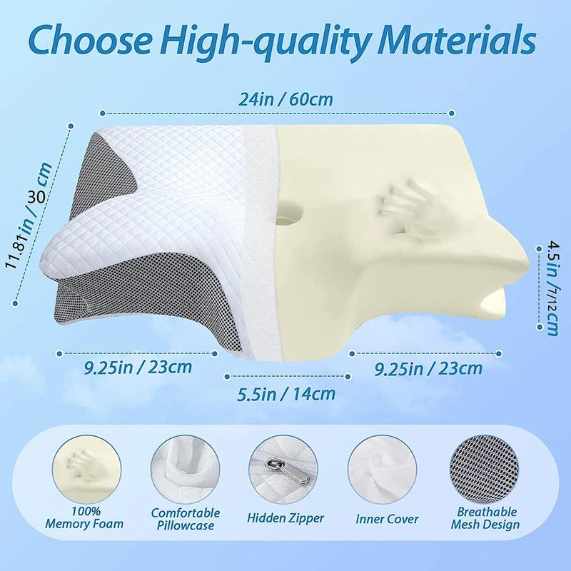 Bantal Leher Kontur Ortopedi B - Memory Foam Orthopedic Pillow Neck Pain ulasan dan harga