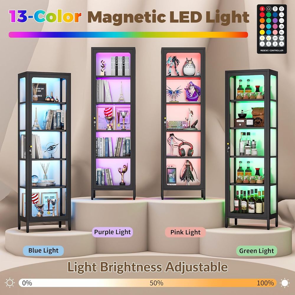 Lemari Pajangan Kaca 69 dengan - Lighting ulasan dan harga