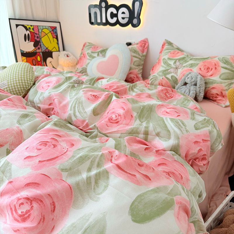 Set Penutup Selimut Mawar Mera - Duvet Cover Sets With Zipper ulasan dan harga