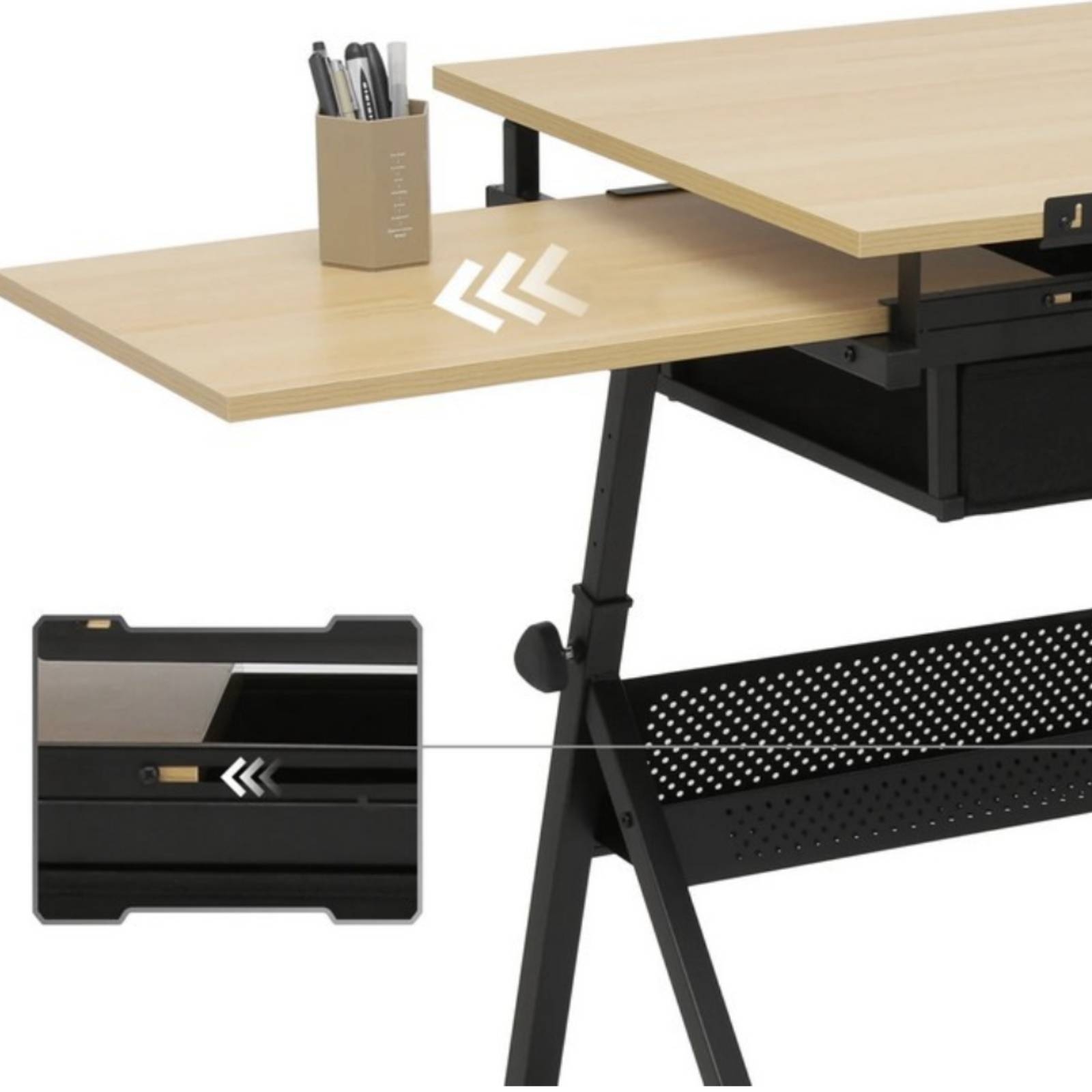 Meja Drafting Serbaguna dengan - Storage & Organization ulasan dan harga