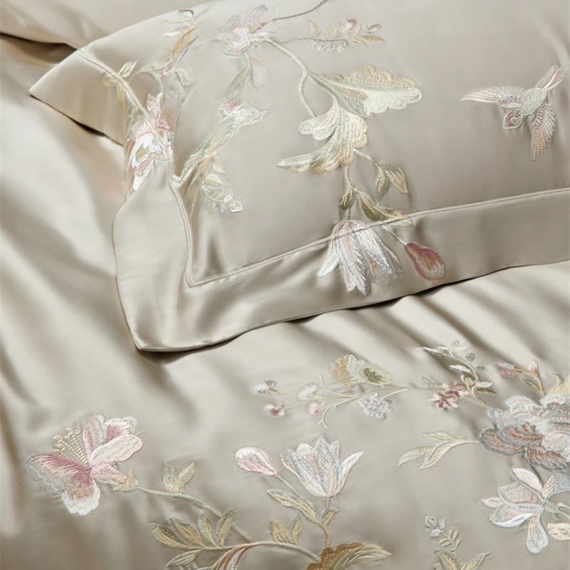 Set Sprei Mewah Bordir Bunga K - Aesthetic Floral Duvet Cover ulasan dan harga